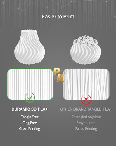 Image of DURAMIC 3D PLA+ Filament 1.75mm 2Kg White, PLA Plus Filament 2 Pack 1kg Spool(2.2lbs) Tougher and Stronger, Dimensional Accuracy Probability + /- 0.02mm | PLA Pro Tougher and Stronger, Dimensional Accuracy Probability + /- 0.02mm 2Pack White