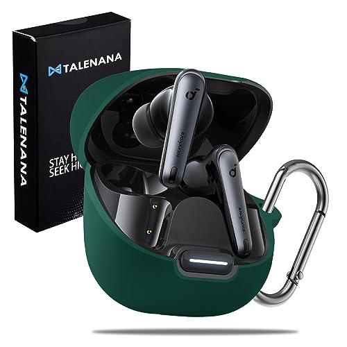 TALENANA For Anker Soundcore liberty 4 ncケースカバー Anker Soundcore liberty 4 nc 用カバー シリコン製 全面保護 落下防止 キズ防止 耐衝撃 装着充電可能 軽量小型 カラビナ付き An