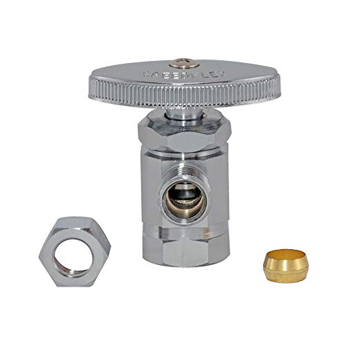 Eastman 1/2 Inch Fip X 3/8 Inch Od Compression Multi-Turn Angle Stop Valve With Brass Stem, Brass Plumbing Fittings, Chrome, 10809Lf #TOP1