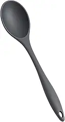 Colher de Silicone para Cozinha Alimentos Flexível Resistente a 240°C Para Panelas Antiaderentes Não Risca (Cinza)