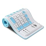 Sungwoo Foldable Silicone Keyboard USB Wired Waterproof Rollup Keyboard for PC Notebook Laptop (Blue)