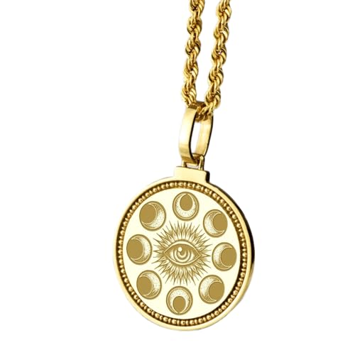 Collier pendentif rond anti-ternissement argent 925 chaîne câble 45cm