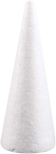 Happyyami Cono de espuma para manualidades, conos de espuma de poliestireno blanco para proyectos de manualidades en casa, centro de mesa de árbol