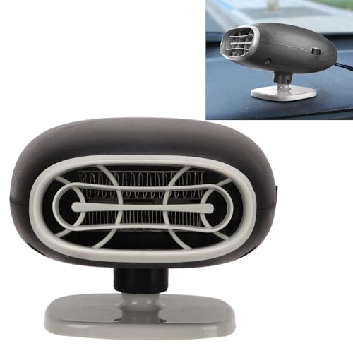 Jopwkuin Windshield Defogger 12V 150W Car Heater 360¡ã Rotatable Adhesive Installation Strong Wind 2 Modes Car Window Defroster Heating Cooling Fan for Vehicle