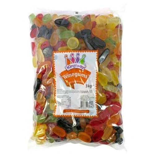 Kingsway; Wine Gums 3 kg Retro Sweet, Liquorice Sweets, Old Fashioned Sweets, Chewy Sweets, Old School Sweets, Fruit Pastilles for Confectionery Buffs and Liquorice Lovers Retro Sweets Hamper