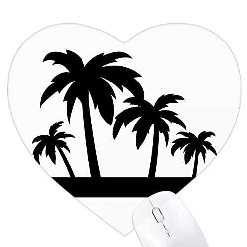 Tapis de souris coeur silhouette cocotier noir antidérapant