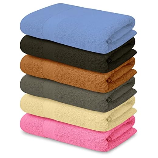 QUBA LINEN Bamboo Cotton Bath Towels-27x54inch - 6 Pack Shower Towels - Light Weight, Ultra Absorbent Towels for Bathroom (Multi Color)