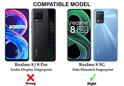 Image of Jkobi Back Cover Case for Realme 8 5G (Shockproof with Polycarbonate Clear Panel | Professional Black)