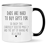 Jmugmt Dads Are Hard To Buy Gifts For Mug, Birthday Christmas Gifts for Dad from Daughter Son, 11OZ Black Handle