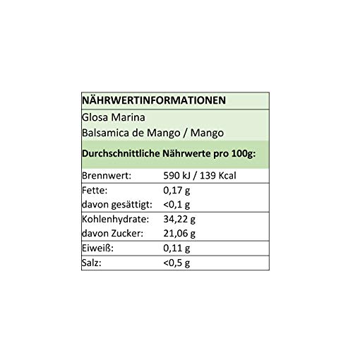 GLOSA MARINA Crema Balsámica de Mango - Balsamico Gourmet Essig Creme Mango (1 x 250ml)