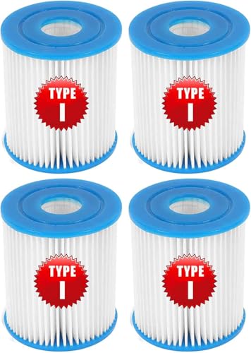 BDHI Type I Filter Cartridge for Bestway Above Ground Pool Replacement Filter Cartridge for Inflatable Swimming Pool 3.1 x 3.5 Inch 58093-17 Pack of 4