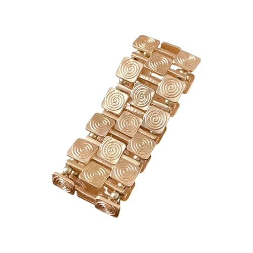 Geometric Textured Metal Bangle Matt Design Elastic Thick Fashion Jewelry Daily Wear Accessories Trendy New Styles Gifts CW052