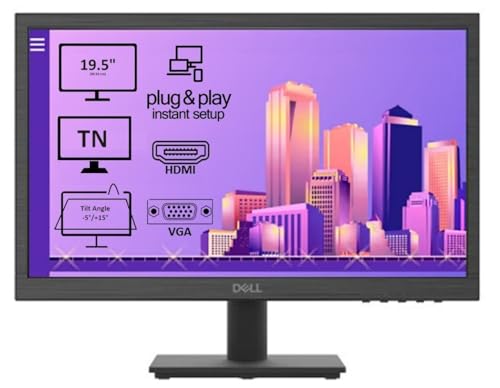 Dell-D2020H (49.53 Cm) HD+ Monitor 1600 X 900 At 60 Hz,TN Panel, Contrast Ratio 600:1 / 600:1 (Dynamic), 16.7 Million Colours, Colour Gamut 72% NTSC (CIE 1931), HDMI And VGA Ports, 3 Year Warranty. For Rs. 6099