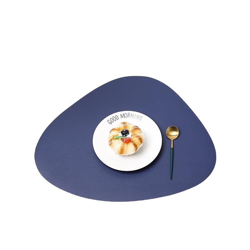 Manteles Individuales Waterproof Oilproof Dinner Table Placemats Non Slip Heat Resistance Table Mats Cup Coasters For Kitchen Decor Mantel ​Individual (Color : Sapphire Blue, Size : 4 PCS_41CMX34CM
