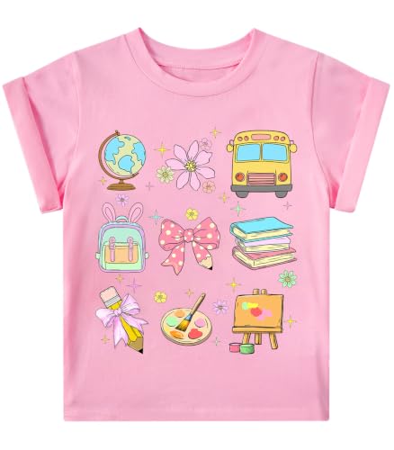 Image of Girls' School Days Short Sleeve Shirts Graphic T-Shirts Size 5-8