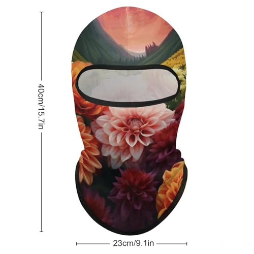 Balaclava para hombre con diseño de flores coloridas, máscara para esquí, protección facial para ciclismo en invierno miniatura 2