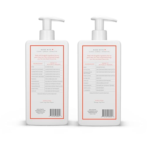Image of Native Shampoo and Conditioner contain Naturally Derived Ingredients | All Hair Types, Color & Treated, Fine to Dry Damaged | Sulfate & Dye Free | Citrus & Herbal Musk, 16.5 fl oz each (2 pack)