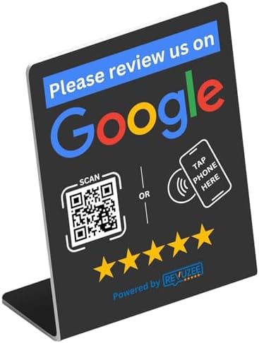Compatible with Google Review Tap Stand by Revuzee with QR Code |...