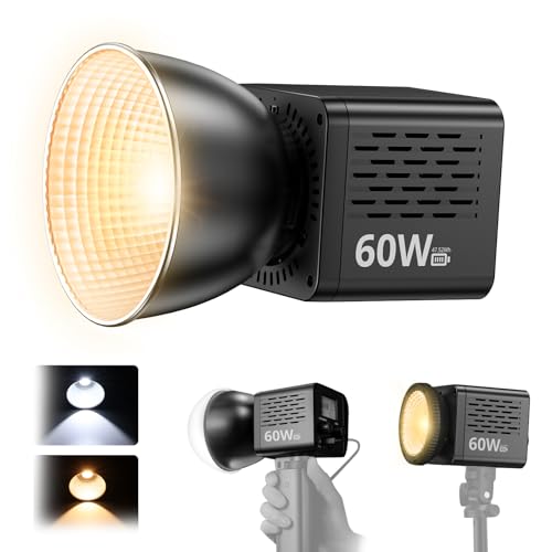 Ulanzi C60 60W COB �B�e�p���C�g LED�r�f�I���C�g ���i�K���� 2500k-6500k ��F 3300mAh �������C�g CRI 95+ TLCI 96+ �����F ���P�x 8�V�[�����[�h Type-C�|�[�g/DC���d PD100W�[�d