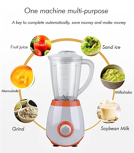 Smoothie Milkshake Blender 2 Speeds Pulse Chopper Ice Crusher Stainless Steel Titanium Blade for Efficient Mixing Milkshake, Ice, Fruit and Vegetables, Juices, Extracts 12000 Rpm with 1.5L Tritan 350W - Image 2