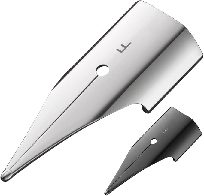 Compatible with Lamy Nib Set,Universal Replacement Nibs for Lamy,Safari, Al-Star & Vista Fountain Pens,in F Sizes,Durable & Smooth Writing Experience,Silver and Black,2