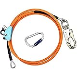 HUKOER 12mm*3,6m Stahlseilkern-Flip-Line-Kits mit Triple Lock-Karabiner, verstellbares Lanyard, niedrige Dehnung für Absturzsicherung, Baumpfleger, Baumkletterer