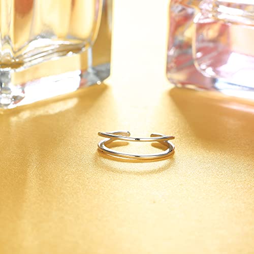 Image of MILACOLATO Toe Rings for Women 925 Sterling Silver Adjustable Toe Ring
