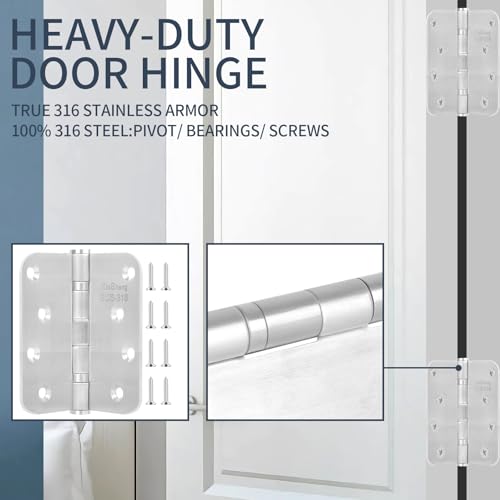 4" 316 Marine Grade Door Hinges XINSheng Heavy Duty Exterior 3 Pack by XINSheng - Used condition - Image 7