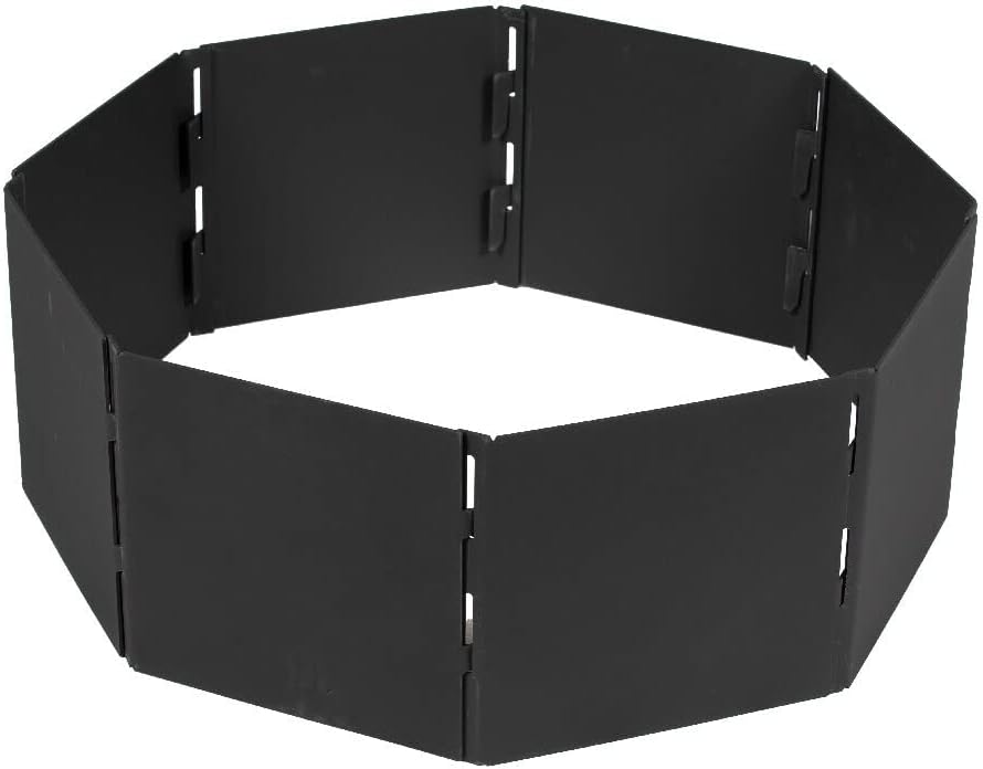 Titan Great Outdoors Heavy Steel 31in Campfire Pit Ring, 8 Panels, Portable Collapsible Design, Easy to Transport, Campfires and Bonfires