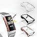 3 Pack Compatible with Fit bit Charge 3 Screen Protector,Valband Ultra Slim Soft Full Cover Case [Scratch-Proof] Bumper for Fit bit Charge 3 and Fit bit Charge 3 SE (Clear,Black,Rose Gold)