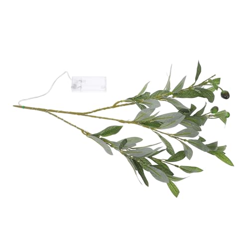 Generic Faux Olive Branches with Led Lights Realistic Artificial Olive Leaf Stems for Vase Indoor Tree Decor Night Light 17.72In Green Stems for Home Office