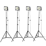LIVOWALNY 11000 lm LED Work Lights with Stand Pack of 4, 110W Adjustable Head Tower Light with 13FT Cord...