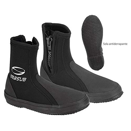 Bota Seasub - Calçado em neoprene 5 mm solado reforçado para mergulho, pesca Tamanho:6 (37)