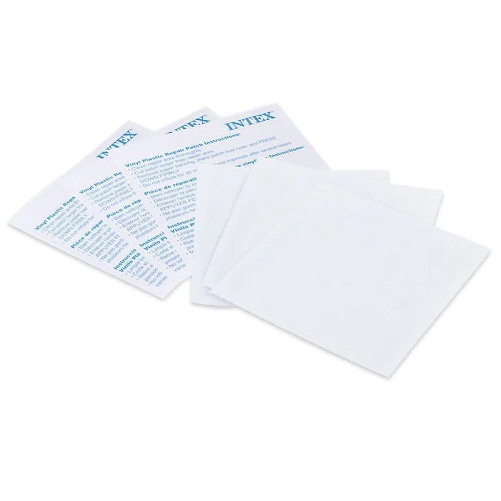 INTEX 6 Rustines Vinyle Auto-adhésif - 7x7 Cm - Réparation Pour Gonflables