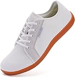 WHITIN Herren Barfussschuhe Barfußschuhe Knit Traillaufschuh Barfuß Barfuss Schuhe Minimalistische Zehenschuhe Trail Laufschuhe Fitness Fitnessschuhe Freizeitschuhe Barefoot Shoes Männer Weiß 45 EU