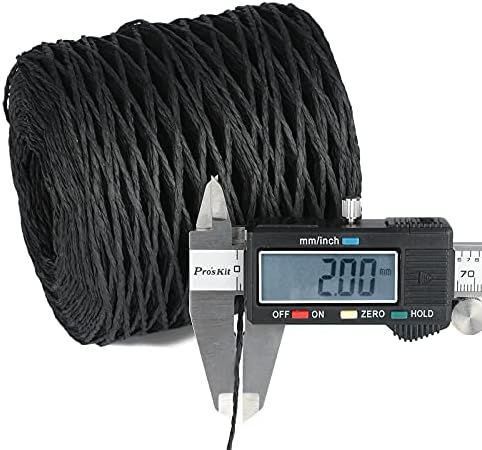 G2PLUS 200M Black Paper String - Raffia Paper Ribbon - Gift Packaging Twine for DIY Crafts,Crocheting,Gift Wrapping and Decorations