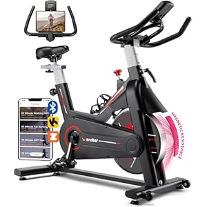 Exercise Bike, WENOKER Magnetic Resistance Stationary Bike for Home, App Supported Indoor Bike with Whisper Quiet, Heavy Flywheel and Upgraded Digital Display