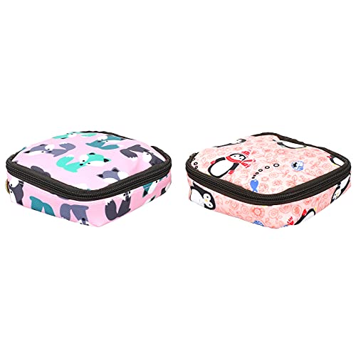 Beaupretty 2個 おばさんのタオルバッグ ミニトイレタリーバッグ ママパンティライナー タオル収納袋 授乳パッドバッグ 生理用ナプキンホルダー トイレットバッグ 授乳パッドポーチ ファブリック