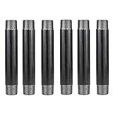 GeilSpace 3/4' × 6' Heavy Duty Pre-Cut Grey Metal Pipe, Industrial Steel Fits Standard 3/4 Inch Threaded Pipes and Fittings - Vintage DIY Industrial Shelving (3/4' × 6', Grey)