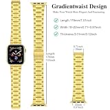 MioHHR Metalowy pasek do zegarka ze stali nierdzewnej, kompatybilny z Apple Watch 45 mm, 44 mm, 42 mm, 41 mm, 40 mm, 38 mm, do Apple Watch serii 8/7/6/5/4/3/2/1/SE, 42/44/45 mm, Stal nierdzewna metal, Bez kamienia szlachetnego