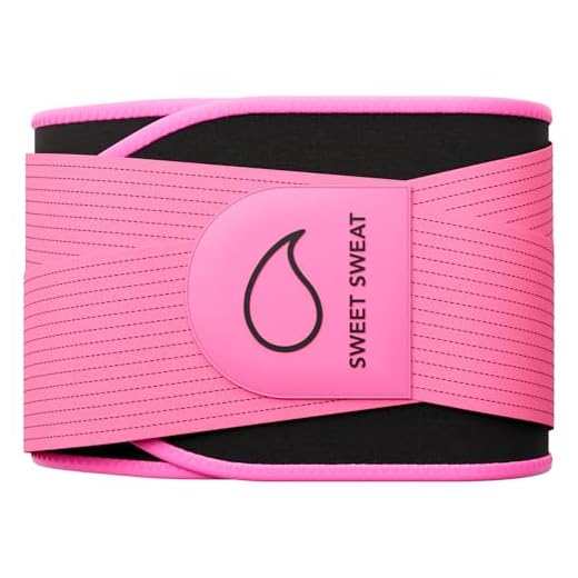 Sweet Sweat 'Pro-Series' Waist Trimmer (Pink) with Adjustable Velcro Straps (Medium-Large)