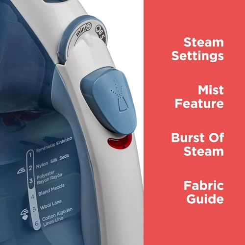 BLACK+DECKER Easy Steam Compact Iron for Clothes, Automatic Shutoff, Nonstick Plate, Light Weight, 1200 Watts by BLACK+DECKER - Image 2