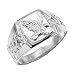 Men's Polished 925 Sterling Silver Open Nugget Band American Eagle Ring