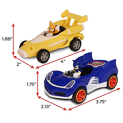 Nkok Sonic Transformed All-Stars Racing 2 Pack Pull Back Action: Tails And Sonic Hedgehog, Two Vehicles, Video Game Legends, No Batteries Required, Pull Back – Release - And Watch It Go #TOP2