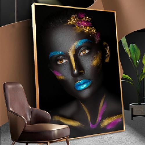 Toile Noir Maquillage Fille pour sublimer le mur de votre salon contemporain 40x60cm