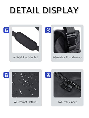 Sports Duffle Bag Gym Bag for Men with Shoe & Wet Compartments Yoga Swim Bag Weekend Travel Accessories（Black）3