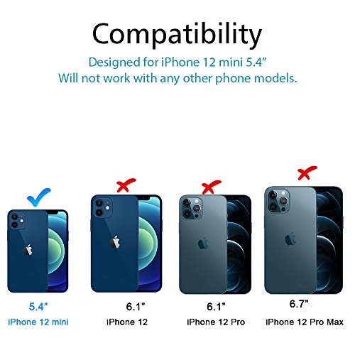 Mp-Mall [2+2 Pack] 2 Pack Privacy Screen Protector + 2 Pack Camera Lens Protector Designed For Iphone 12 Mini 5G 5.4-Inch, Not Fit For Iphone 12, Tempered Glass 9H Hardness #TOP1