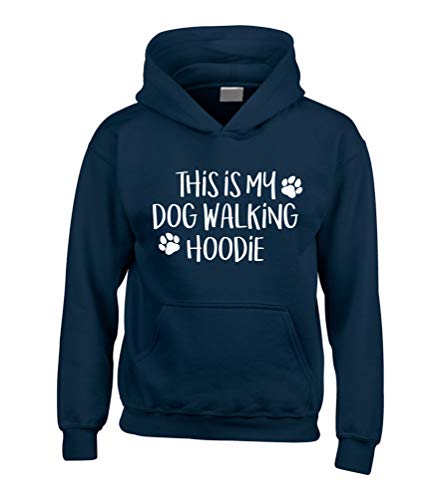 Sweat à capuche bleu enfant pour promener le chien en automne 5-6 ans
