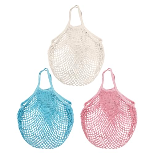 SGSCFG Bolsas De Red De Algodón De 5 Piezas, Bolsas De Compras con Gran Capacidad, Bolsas De Almacenamiento Simples Pueden Almacenar Vegetales, Frutas, Ropa Y Juguetes.