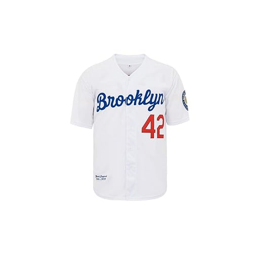 Camisa de beisebol juvenil preta lenda nº 42 vintage bordada retrô hip hop jersey costurada, Branco,